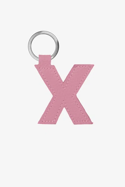 Los Angeles Apparel Rlh520 - Leather Alphabet Keychain In X Pink