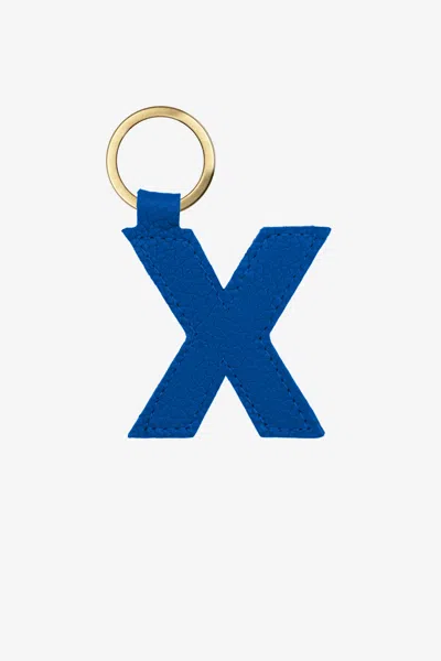 Los Angeles Apparel Rlh520 - Leather Alphabet Keychain In X Royal