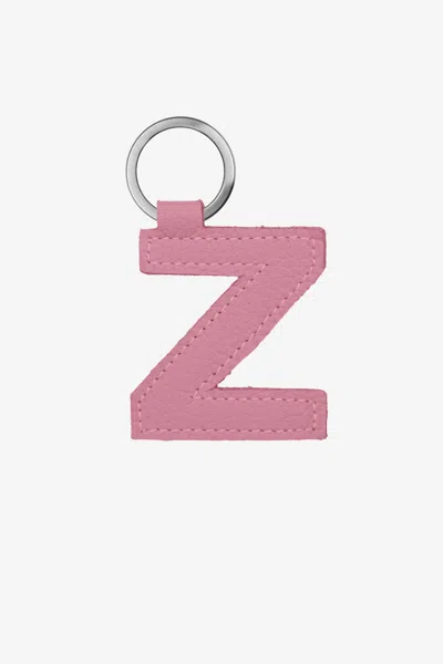 Los Angeles Apparel Rlh520 - Leather Alphabet Keychain In Z Pink