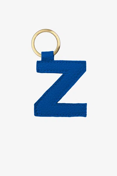 Los Angeles Apparel Rlh520 - Leather Alphabet Keychain In Z Royal