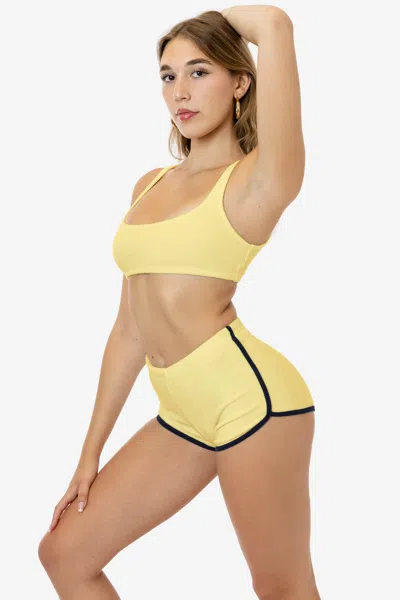 Los Angeles Apparel Rlt3005 - Loop Terry Squareneck Bra Top In Yellow