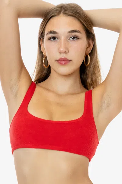 Los Angeles Apparel Rlt3005 - Loop Terry Squareneck Bra Top In Red