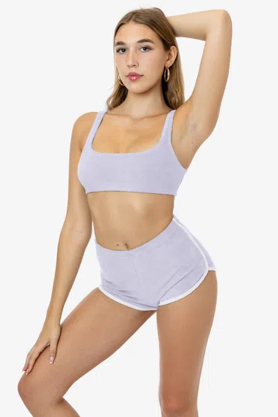 Los Angeles Apparel Rlt3005 - Loop Terry Squareneck Bra Top In Purple