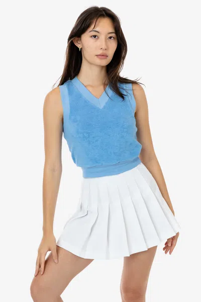 Los Angeles Apparel Rlt357 - Loop Terry V-neck Vest In Blue