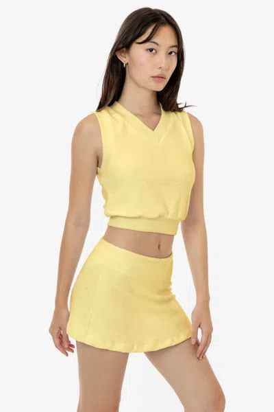 Los Angeles Apparel Rlt357 - Loop Terry V-neck Vest In Yellow