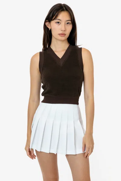 Los Angeles Apparel Rlt357 - Loop Terry V-neck Vest In Brown