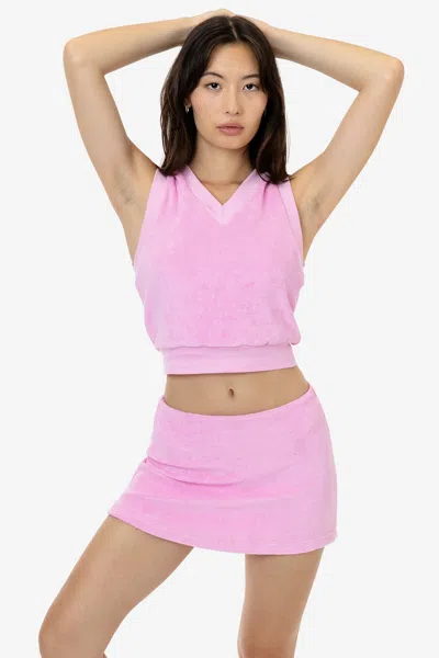 Los Angeles Apparel Rlt384 - Loop Terry Mini Skort In Pink