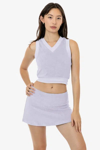 Los Angeles Apparel Rlt384 - Loop Terry Mini Skort In Purple