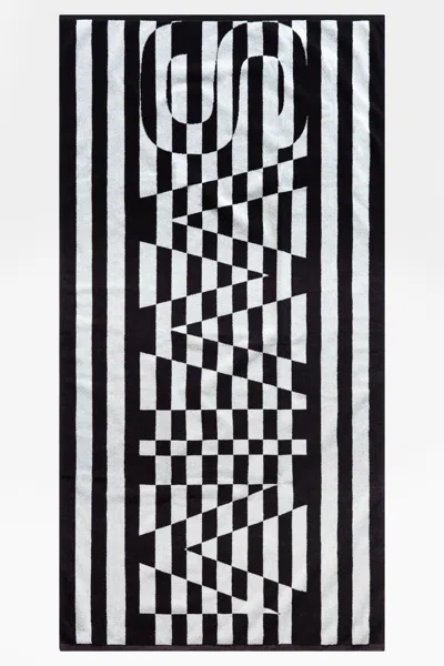 Los Angeles Apparel Rlt-towel - Heavyweight Loop Terry Towel In Black