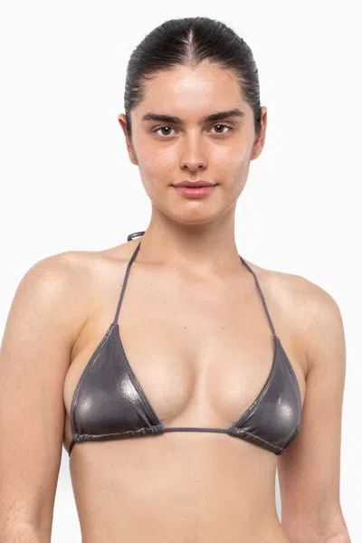 Los Angeles Apparel Rmh3003 - Shiny Matrix String Bikini Top In Multi