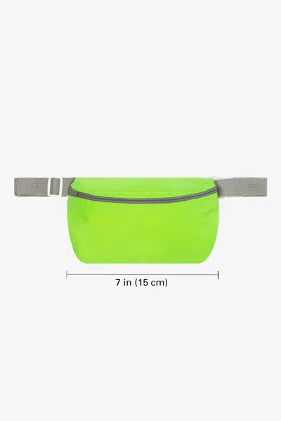 Los Angeles Apparel Rnb0523 - Nylon Fanny Pack In Neon Green/grey/grey