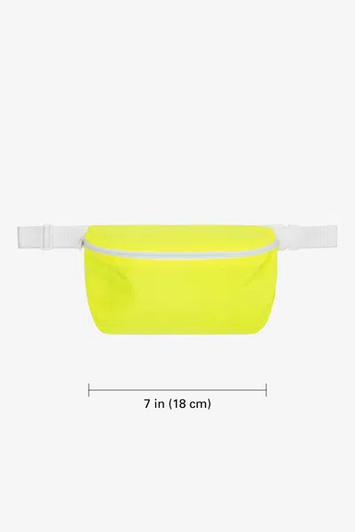 Los Angeles Apparel Rnb0523 - Nylon Fanny Pack In Neon Yellow/white/white