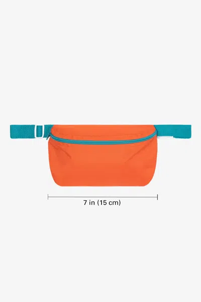 Los Angeles Apparel Rnb0523 - Nylon Fanny Pack In Orange/teal/teal