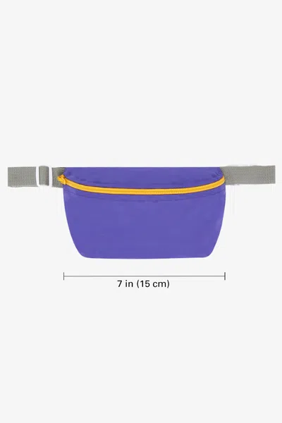 Los Angeles Apparel Rnb0523 - Nylon Fanny Pack In Purple/grey/gold