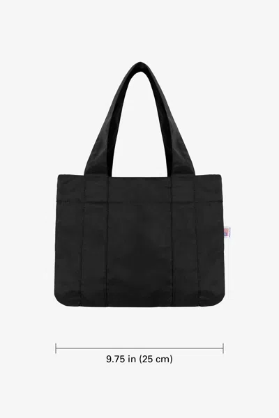 Los Angeles Apparel Rnb501 - Small Nylon Tote Bag In Black/black