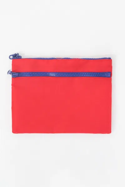 Los Angeles Apparel Rnb502 - Nylon Zippered Pouch In Red