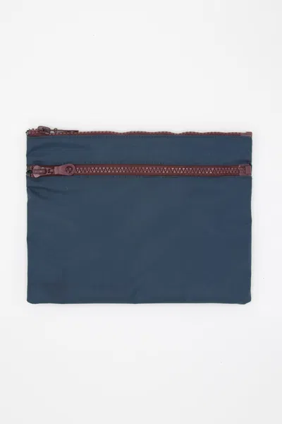 Los Angeles Apparel Rnb502 - Nylon Zippered Pouch In Navy