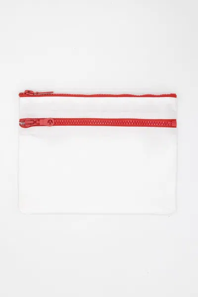 Los Angeles Apparel Rnb502 - Nylon Zippered Pouch In White