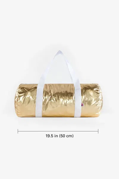 Los Angeles Apparel Rnb540f - Nylon Foil Gym Bag In Gold Foil