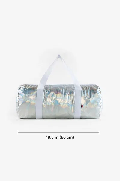 Los Angeles Apparel Rnb540f - Nylon Foil Gym Bag In Hologram Silver