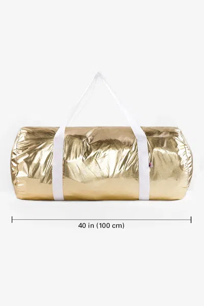 Los Angeles Apparel Rnb563f - Nylon Foil Weekender Bag In Gold Foil