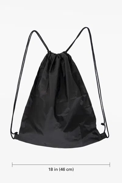 Los Angeles Apparel Rnf09 - Lightweight Nylon Taffeta Drawstring Backpack In Black