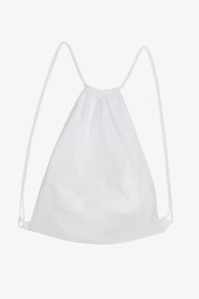 Los Angeles Apparel Rnf09 - Lightweight Nylon Taffeta Drawstring Backpack In White