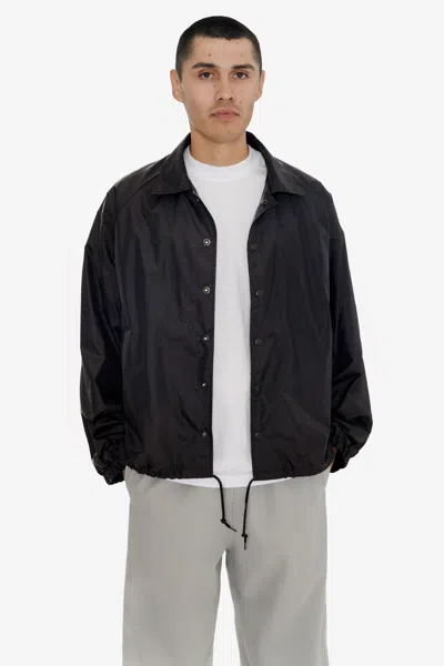 Los Angeles Apparel Rnf401 - Nylon Raglan Coaches Jacket In Black