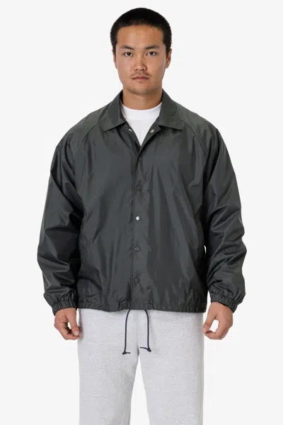 Los Angeles Apparel Rnf401 - Nylon Raglan Coaches Jacket In Brown