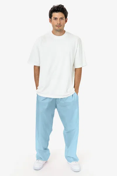Los Angeles Apparel Rnf445 - Lightweight Nylon Taffeta Wide Leg Pant In Blue