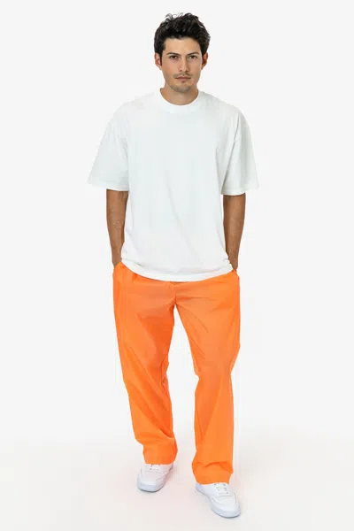 Los Angeles Apparel Rnf445 - Lightweight Nylon Taffeta Wide Leg Pant In Orange