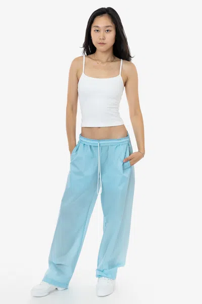Los Angeles Apparel Rnf445 Unisex - Lightweight Nylon Taffeta Wide Leg Pant In Blue