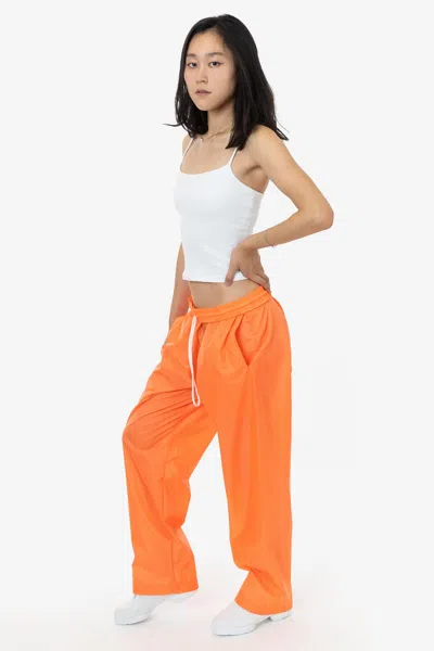 Los Angeles Apparel Rnf445 Unisex - Lightweight Nylon Taffeta Wide Leg Pant In Orange