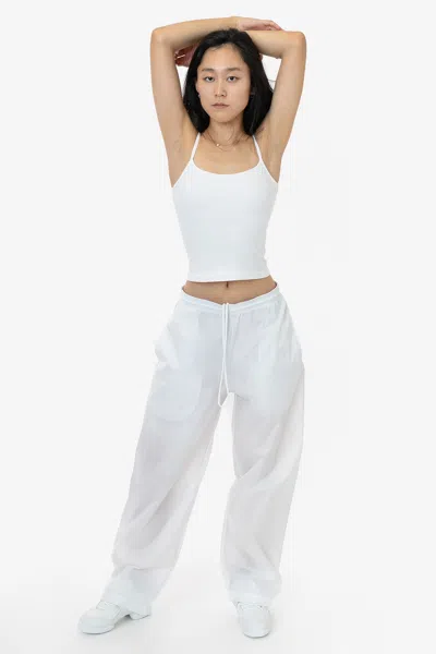 Los Angeles Apparel Rnf445 Unisex - Lightweight Nylon Taffeta Wide Leg Pant In White