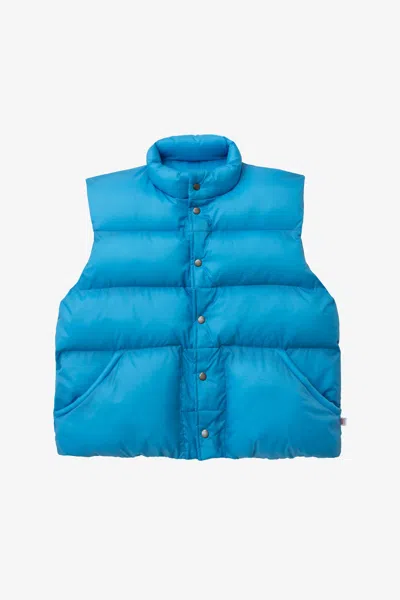 Los Angeles Apparel Rnfp400 - Nylon Puffer Vest In Blue