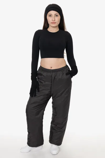 Los Angeles Apparel Rnfp404 - Nylon Puffy Pant In Black