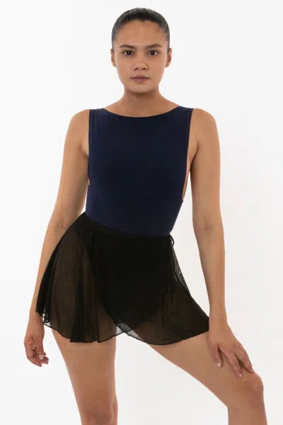 Los Angeles Apparel Rns300 - Micro Mesh Ballet Wrap Skirt In Black