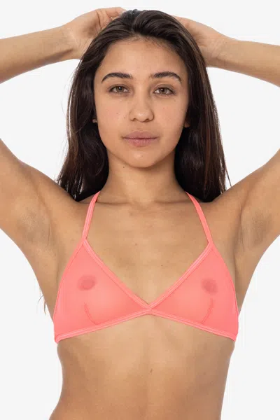 Los Angeles Apparel Rns92 - Micro Mesh Crossback Bra In Pink