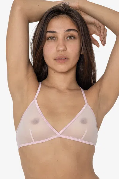 Los Angeles Apparel Rns92 - Micro Mesh Crossback Bra In Pink