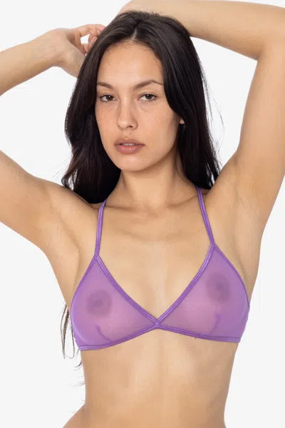 Los Angeles Apparel Rns92 - Micro Mesh Crossback Bra In Purple