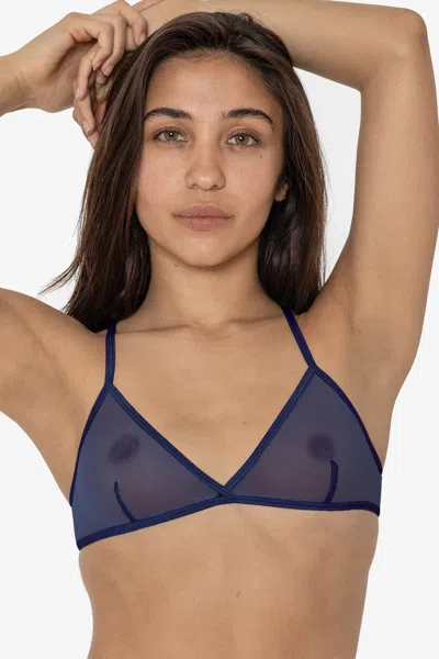 Los Angeles Apparel Rns92 - Micro Mesh Crossback Bra In Blue