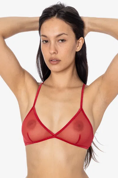 Los Angeles Apparel Rns92 - Micro Mesh Crossback Bra In Red