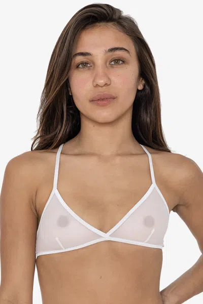 Los Angeles Apparel Rns92 - Micro Mesh Crossback Bra In White