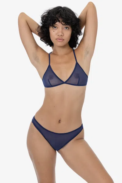 Los Angeles Apparel Rns94 - Micro Mesh Bikini Panty In Blue