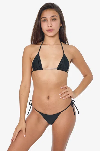 Los Angeles Apparel Rnt3002 - Thong String Bikini Bottom In Black