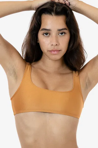 Los Angeles Apparel Rnt3005 - Square Neck Bikini Top In Brown