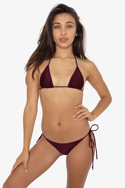 Los Angeles Apparel Rnt3044 - Nylon Tricot Low Rise Bikini Bottom In Purple