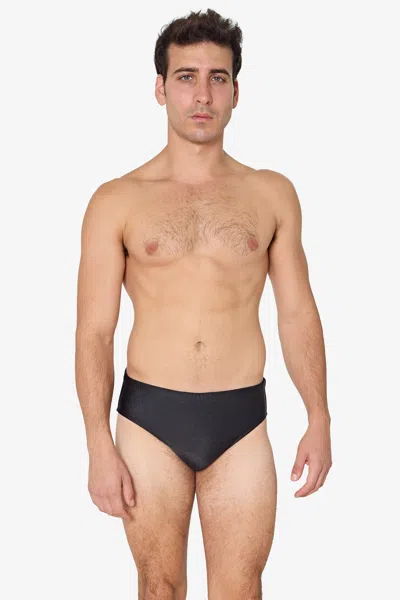 Los Angeles Apparel Rnt414 - Men's Euro Swim Brief In Black