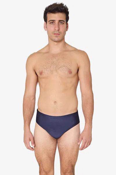 Los Angeles Apparel Rnt414 - Men's Euro Swim Brief In Navy