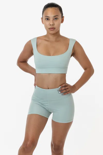 Los Angeles Apparel Rpl055 - Poly Interlock Squareneck Sport Top In Green